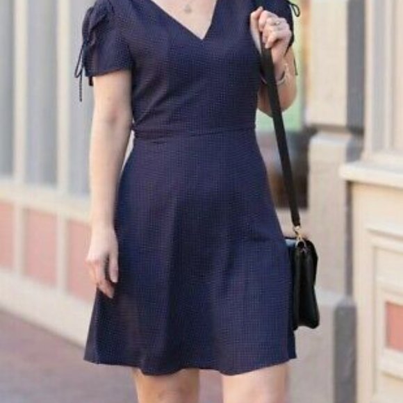 J. Crew Mercantile Polka Dot Print Tie Shoulder Dress J6352 - Picture 2 of 13